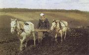 Ilya Repin A Ploughman,Leo Tolstoy Ploughing Spain oil painting artist
